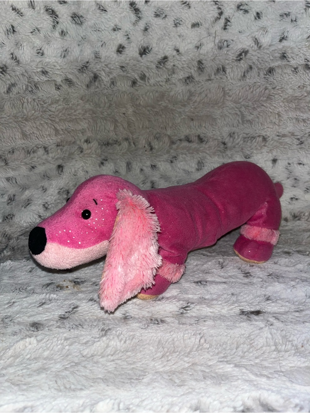 GANZ Webkinz Pink Sparkle Dachshund Plush Retired No Code 2006 HM136